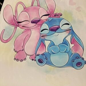 Pink and Blue Cartoon Character Posters